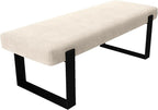 VANT Upholstered Bed Bench - Micro Suede Neutral Sand - Matte Black - Contemporary Modern, Bedroom Bench Seat, Hallway, or Entryway