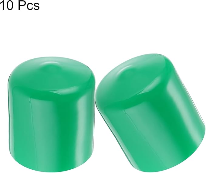 uxcell 10pcs Rubber End Caps 40mm ID Vinyl Round End Cap Cover Screw Thread Protectors Dark Green
