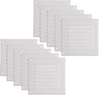 Vent Systems - 5 x 5 Inch (Inner) Pack of 10 White Metal Square Soffit Air Vent Grille Cover, Register Vent Deflector Louver Built-in Mesh HVAC for Bathroom Home Office Kitchen 6.5" x 6.5" (Outer)