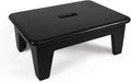 CONSDAN Step Stool for Bed - USA Grown Oak, Wooden Stool for Adults and Seniors, 6.5" High, Non-Slip Mat, No Assembly Needed, Solid Wood, Black Color