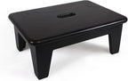CONSDAN Step Stool for Bed - USA Grown Oak, Wooden Stool for Adults and Seniors, 6.5" High, Non-Slip Mat, No Assembly Needed, Solid Wood, Black Color