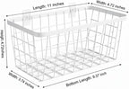 LeleCAT White Hanging Kitchen Baskets For Storage Adhesive Sturdy Small Wire Storage Baskets No Drilling Wall Mounted Kitchen Food Pantry Bathroom Shelf Storage, 4 PACK,White