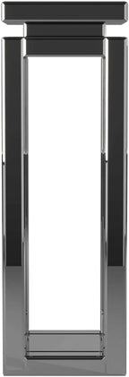 Howard Elliott Small Silver Mirrored Pedestal Accent Table for Home Decoration, Mirrored Finish Design End Table for Bedroom, Entryway or for Any Room, 12 x 12 x 28 Inches