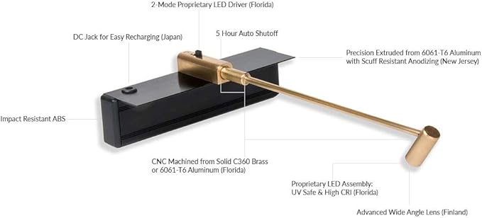 Situ Lighting: Cordless and Rechargeable LED Art and Picture Light - Rechargeable Micro Series - 2700K - USA Made