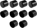 uxcell 10pcs Rubber End Caps 32mm(1 1/4-inch) ID Vinyl Round End Cap Cover Screw Thread Protectors Black