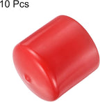 uxcell 10pcs Rubber End Caps 46mm ID Vinyl Round End Cap Cover Screw Thread Protector Red