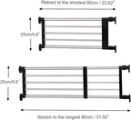 BAOYOUNI Expandable Closet Shelf Tension Rod Clothes Hanger Storage Rack Adjustable DIY Shelving Unit Cabinet Kitchen Bathroom Divider Separator Organizer, Black