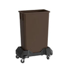 23 Gallon Brown Slim Jim Trash Can with Dolly