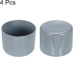 uxcell 4pcs Rubber End Caps 55mm ID Vinyl Round Tube Bolt Cap Cover Screw Thread Protectors Grey, 40mm Height