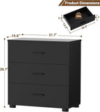 Aheaplus Closet Drawers Set of 2, Wood Closet Organizers and Storage with 3 Drawers, Closet Drawers Organizer System, Nightstands Bedside End Table with 3 Drawers Storage for Bedroom, Black