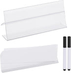 PATIKIL 3.9" x 1.8" Wire Shelf Label Holder, 30 Pack Reusable Plastic Price Tag Display Clip for 0.79" to 0.98" Thick Shelves with Paper Inserts Pens for Home Market Store, Clear