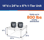 Shelving Inc. 14" d x 24" w Chrome Wire Shelving with 1 Tier Shelf, Weight Capacity 800lbs Per Shelf