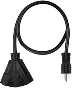50FT 12/3 Outdoor Extension Cord, Heavy Duty 3-Outlet SJTW Indoor/Outdoor Three-Prong Power-Cord 12-Gauge Grounded 15-Amp 1875 Watts