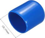 uxcell 20pcs Rubber End Caps 17mm ID Vinyl PVC Round Tube Bolt Cap Cover Screw Thread Protectors Blue