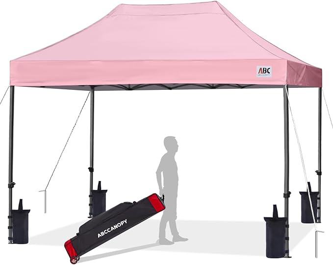 ABCCANOPY Patio Pop Up Canopy Tent 10x15 Commercial-Series (Pink)