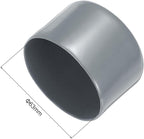 uxcell 10pcs Rubber End Caps 63mm(2 1/2 Inch) ID Vinyl Round End Cap Cover Screw Thread Protector Light Grey