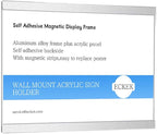 Wall Mount Acrylic Sign Holder Self Adhesive Magnetic Display Frame Clear Document Frame for Office, Store, School, Home, Wall Picture Frame (Horizontal A4 210×297mm/8.27×11.69inches)