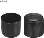uxcell 4pcs Rubber End Caps 43mm ID Vinyl Round End Cap Cover Screw Thread Protectors Black, 40mm Height