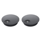 2 Pack Desk Grommet 2-3/8 Inch 60mm, Zinc Alloy Computer Desk Wire Hole Cover, Office Desktop Cord Cable Hole Metal Ring, Black