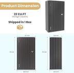 Greesum 55'' Metal Storage Shed, 22 Cuft Storaged Cabinet with Lockable Door, Vertical Tool Organization Cabinets Without Shelves, for Home, Backyard, Patio, Garage, Lawn, Black