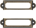 40-Pack Office Library File Drawer Cabinet Card Tag Label Holder Metal Frame (Antique Bronze)