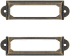 40-Pack Office Library File Drawer Cabinet Card Tag Label Holder Metal Frame (Antique Bronze)