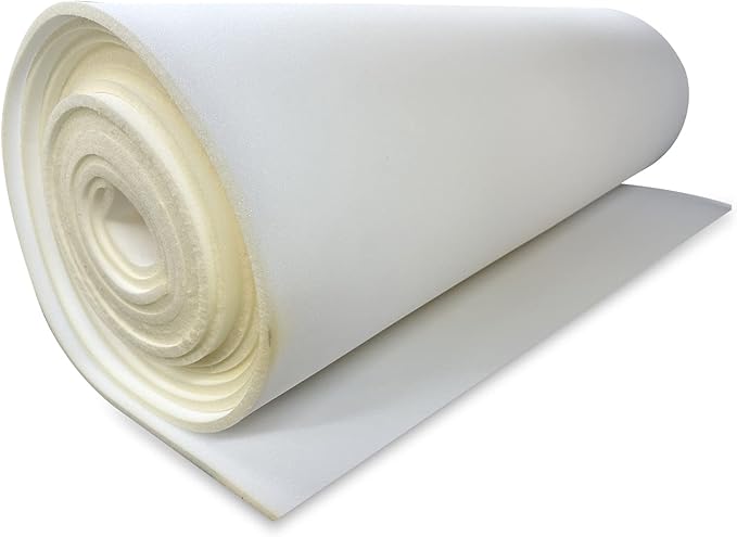 AK TRADING CO. 1/2” Thick Open Cell Upholstery Foam Padding – 56” Wide – by The Yard – Soft, High-Quality Upholstery, Crafts & DIY Projects Foam