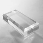 CiaoHER 2in Thickness Beveled Solid Acrylic Display Block Clear Polished Pedestal Stand Riser Solid Base (5x10)