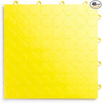 Big Floors RaceDeck CircleTrac, Interlocking Non-Slip Garage Flooring Tile, Durable, Modular, Heavy-Duty Copolymer, Easy Install (Yellow, 48 Pack of 12 x 12" Tiles)