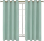 BGment Blackout Curtains - Grommet Thermal Insulated Room Darkening Bedroom and Living Room Curtains, Set of 2 Panels (52 x 63 Inch, Frosty Green)
