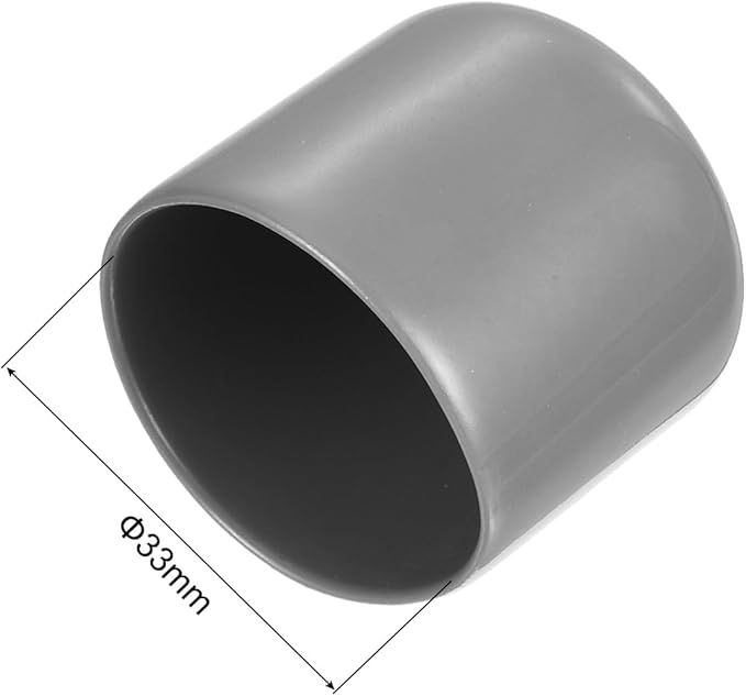uxcell 5pcs Rubber End Caps Protective Caps 33mm ID Vinyl PVC Round Tube Bolt Cap Cover Screw Thread Protectors Light Gray