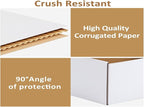 RLAVBL 12x9x2 Shipping Boxes Set of 25, White Corrugated Cardboard Box for Packing, Mailing, Business