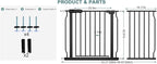 Extra Wide Pressure Mount Baby Gate Walk Through Auto Close White Metal Child Dog Pet Indoor Safety Gates for Stairs,Doorways,Kitchen and Living Room (43.31"-48.03"/110-122CM, Black)