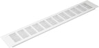 Vent Systems 19.69 x 3.15 Inch (Outer Size) Rectangular Door Vent - White Aluminum Vent Cover Toe Kick Vent Cover - HVAC for Home Cabinet Vent - Intake/Exhaust Door Return Air Vent