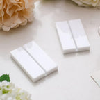 UNIQOOO 3" White Acrylic Stand | 10 Pack 3mm Slot Wedding Sign Holders, Perfect for Wedding, Table Number, Exhibition, Office, Restaurant, Business