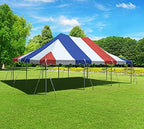 TentandTable 20' x 30' Premium Canopy Tent, Red/White/Blue, Outdoor Pole Tent, 60-120 Person Capacity for Parties, Weddings, Events, Commercial and Residential Use, Large Heavy Duty Vinyl Canopy Tents