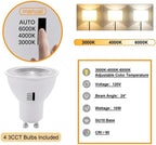White 4PCS LED Track Lighting (No Rails) with Advanced Replaceable GU10 Bulbs, Switchable 3CCT(3000K/4000K/6000K) and Dimmable Brightness(20%-100%), Versatile Ceiling Spotlight Fixtures for Any Space