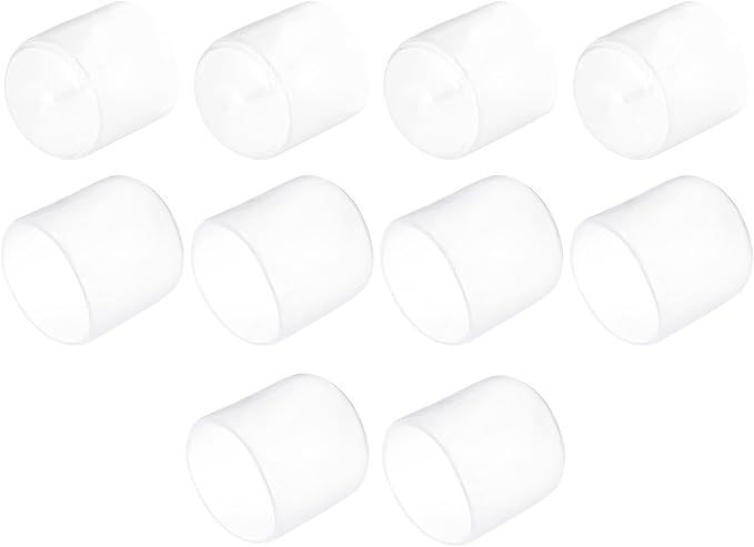 uxcell 10pcs Rubber End Caps 29mm(1.1") ID Vinyl Round End Cap Cover Screw Thread Protectors Clear