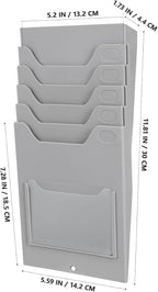 Kisangel Time Card Rack Wall Mount Time Card Holder Shelf with 5 Slots Multi-Pocket for Office Factory Attendance Payroll Supplies