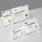 Acrylic Label Holder Price Tag Displays Sign Holder Data Card Holder Ads Display Stand (C: 120*80mm/4.72*3.15 inches)