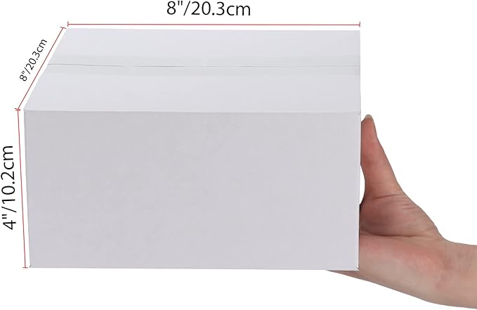 Calenzana 8x8x4 Shipping Boxes Set of 40, White Corrugated Cardboard Box for Mailing Packing Gifts Small Business