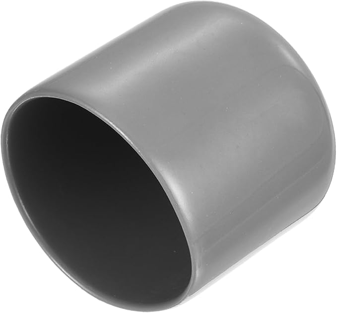 uxcell 4pcs Rubber End Caps 32mm ID Vinyl Round End Cap Cover Screw Thread Protectors Light Gray, 30mm Height