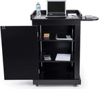 Displays2go Rolling Podiums with Adjustable Shelves – Black (OLILCTMMSBK)