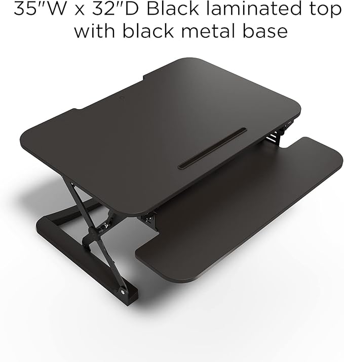 Union & Scale Staples Flexfit 35-inch Adjustable Desk Riser, Black, 2/Pack (UN50710-CCVS)