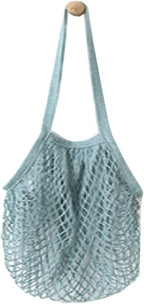 Portable Reusable Mesh Cotton Net String Bag Organizer Shopping Tote Handbag Fruit Storage Shopper NEW (green)