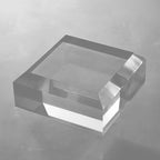 CiaoHER 2in Thickness Beveled Solid Acrylic Display Block Clear Polished Pedestal Stand Riser Solid Base (5x5)