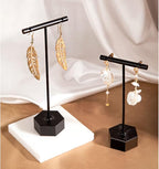 GISELA D 4Pcs Black Metal Earring T Bar Stand Retail Display Holders for Show, Jewelry Online Stores Photography Display Props (Black 4pcs)