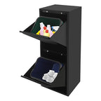 Dual Tilt Out Trash Can Cabinet Waste and Recycling Bin Combo Large Garbage Cans for Kitchen Home Stainless Steel Dog Proof Trash Can Cabinet