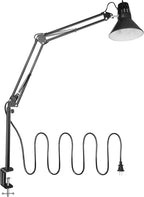 Desk Lamp for Home Office Eye-Caring Metal Extra Tall Swing Arm High Intensity Clamp Flexible Gooseneck w/A19 E26 LED Bulb Side Table Working Reading Architect Computer Workbench Puzzle Warm Light