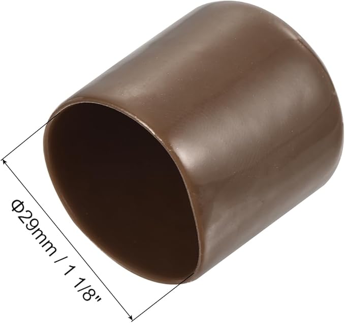 uxcell 5pcs Rubber End Caps 29mm(1 1/8") ID Vinyl PVC Round Tube Bolt Cap Cover Screw Thread Protectors Brown
